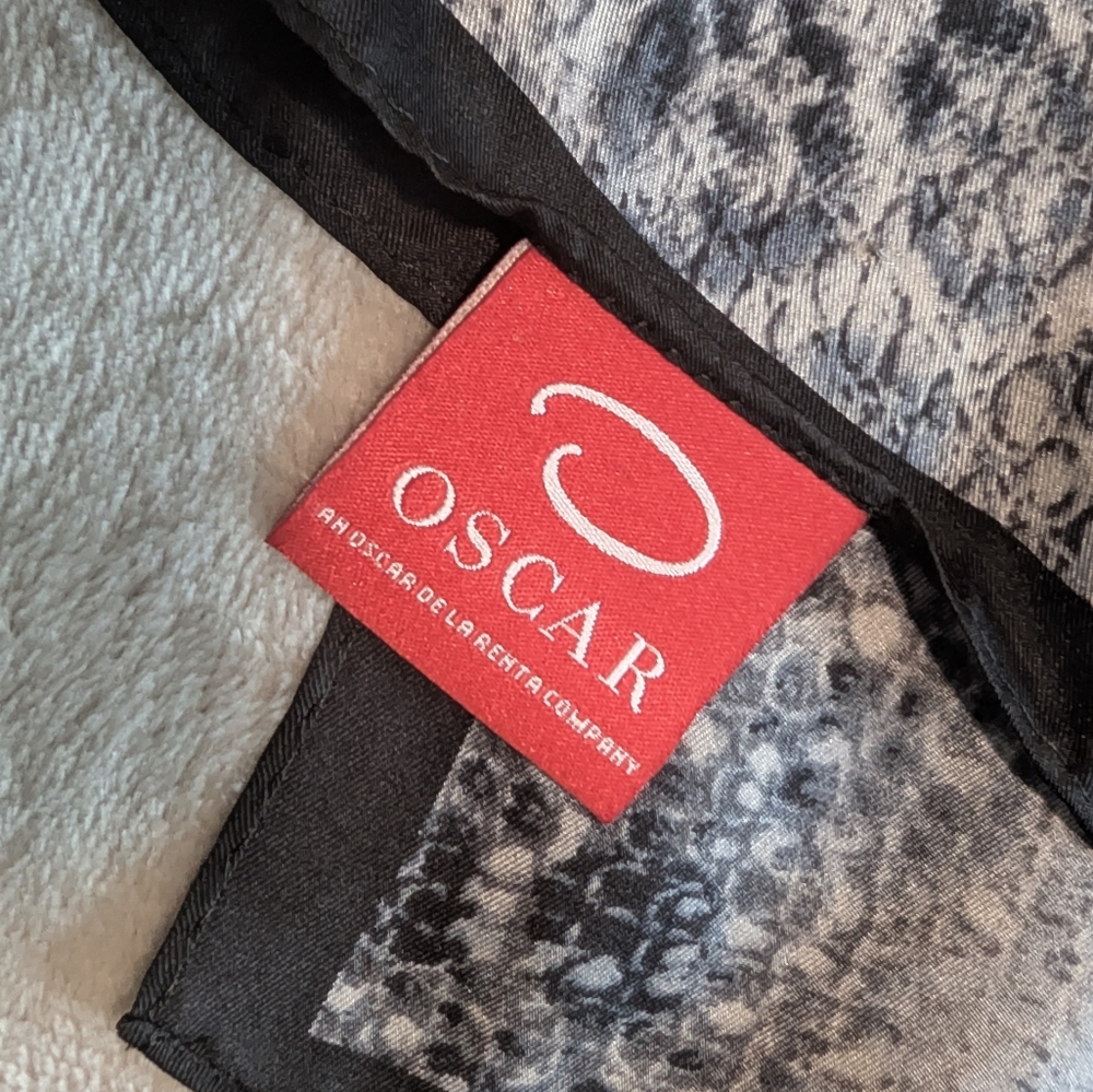 Vintage Oscar de la Renta 100% Silk Snakeskin Print Scarf Quiet Luxury Old Money image 6